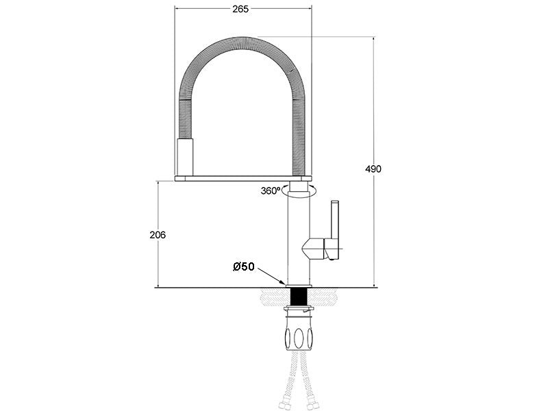 Flex Gooseneck Extractable Kitchen Mixer-Kitchen Mixer-Contemporary Tapware