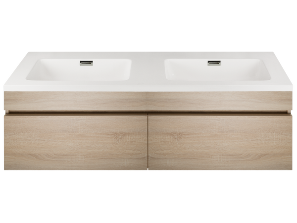 Kzoao 1200mm dual basin beech vanity-Basin-Contemporary Tapware