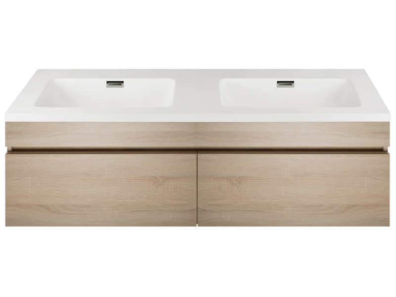 Kzoao 1200mm dual basin beech vanity-Basin-Contemporary Tapware