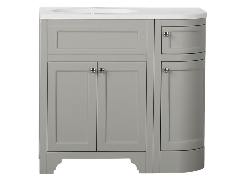 Kzoao 900mm grey England freestanding vanity (left)-Vanity-Contemporary Tapware