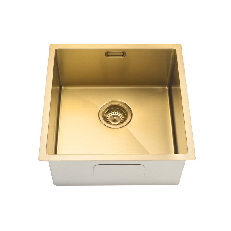 Aspen PVD 400mm Single Kitchen Sink - Brushed Brass