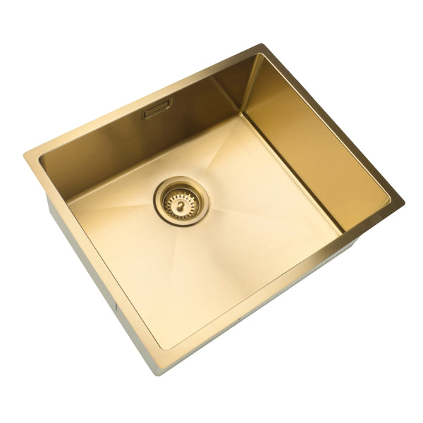 Aspen PVD 500mm Single Kitchen Sink - Brushed Brass